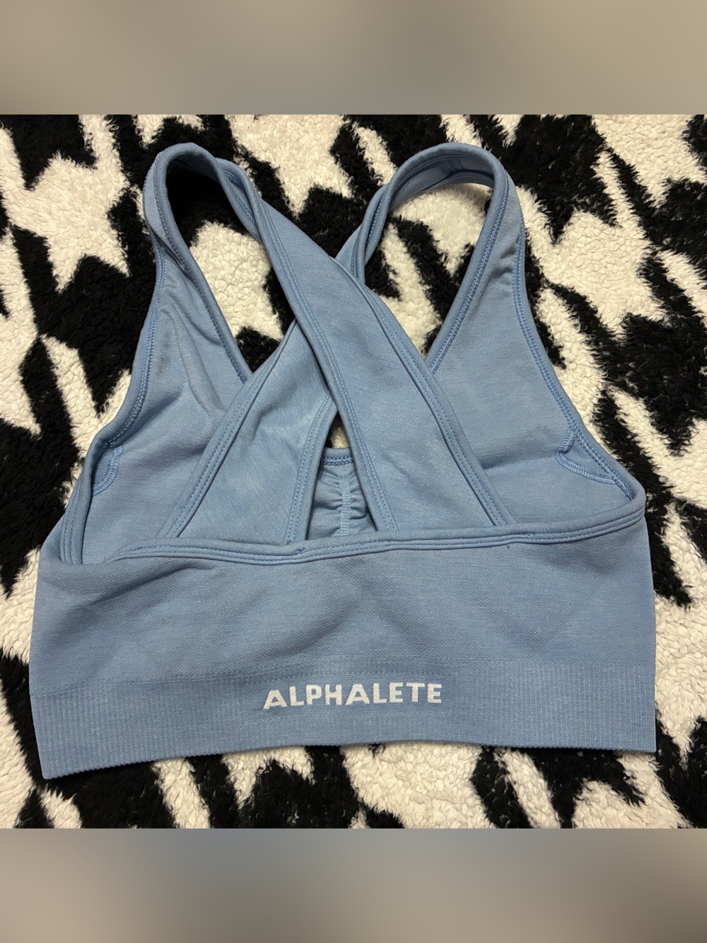 Alphalete Sky Blue Crossback Seamless Sports Bra